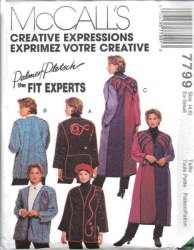 7799 MCCALLS 1981 MANDARIN CHANELLE TOGGLE JACKET LENGTHS PATTERN 10,12